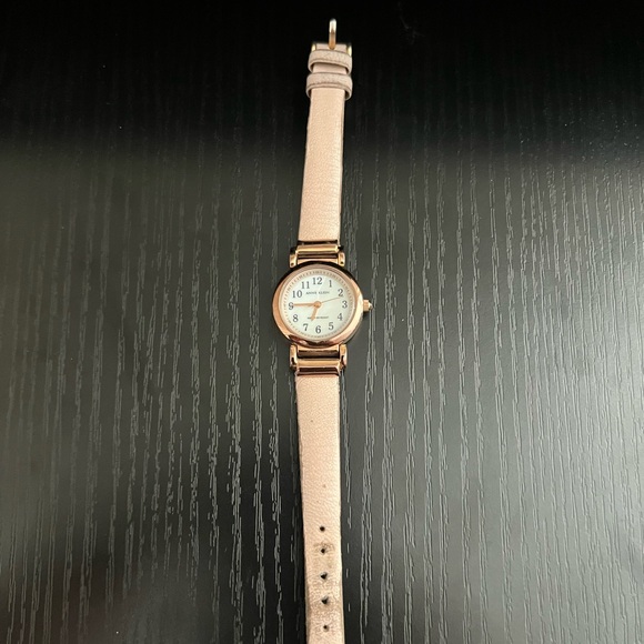 Anne Klein 10/9886 Rose Gold Bezel Pink Leather Band Women's Watch - Picture 2 of 6